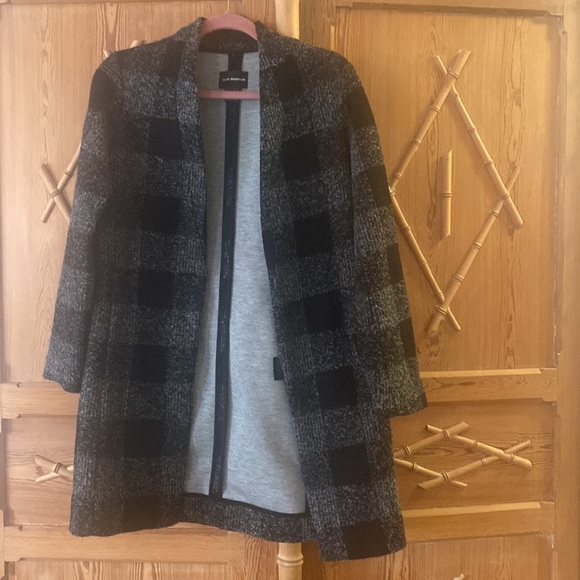 Gray Buffalo Plaid Club Monaco Japhia Fall Coat size xs - Picture 3 of 8